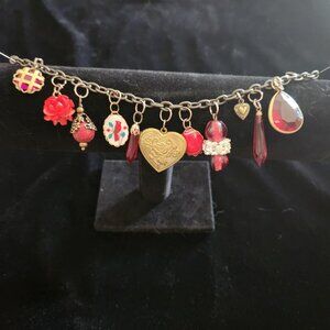 Vintage charm bracelet, 8"